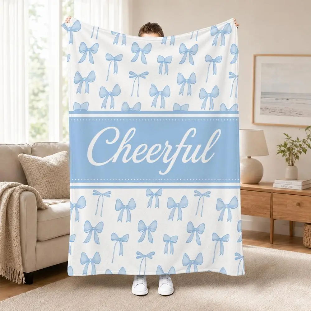 Cute girlish bow Throw Perfect for Sofa Bed Office Travel Home Decor Art Lover Gift