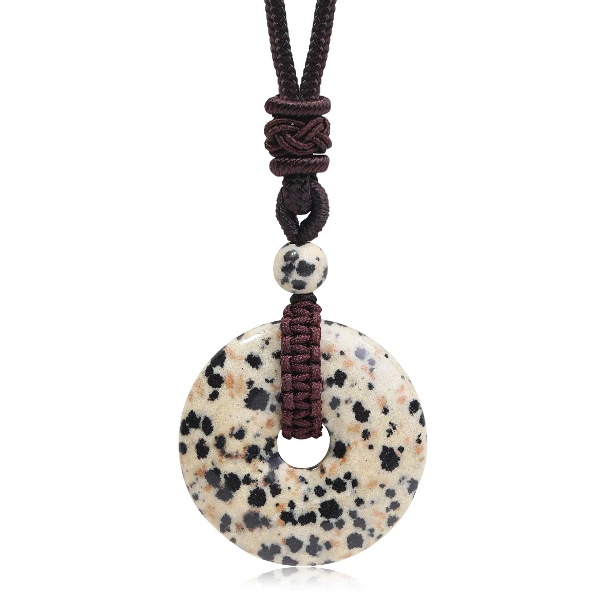 Naturstein Amethyst Tigerauge Halskette Anhänger Modische Herren- und Damenhalskette Friedensknoten Chinesischer Knoten Halskette Geschenk