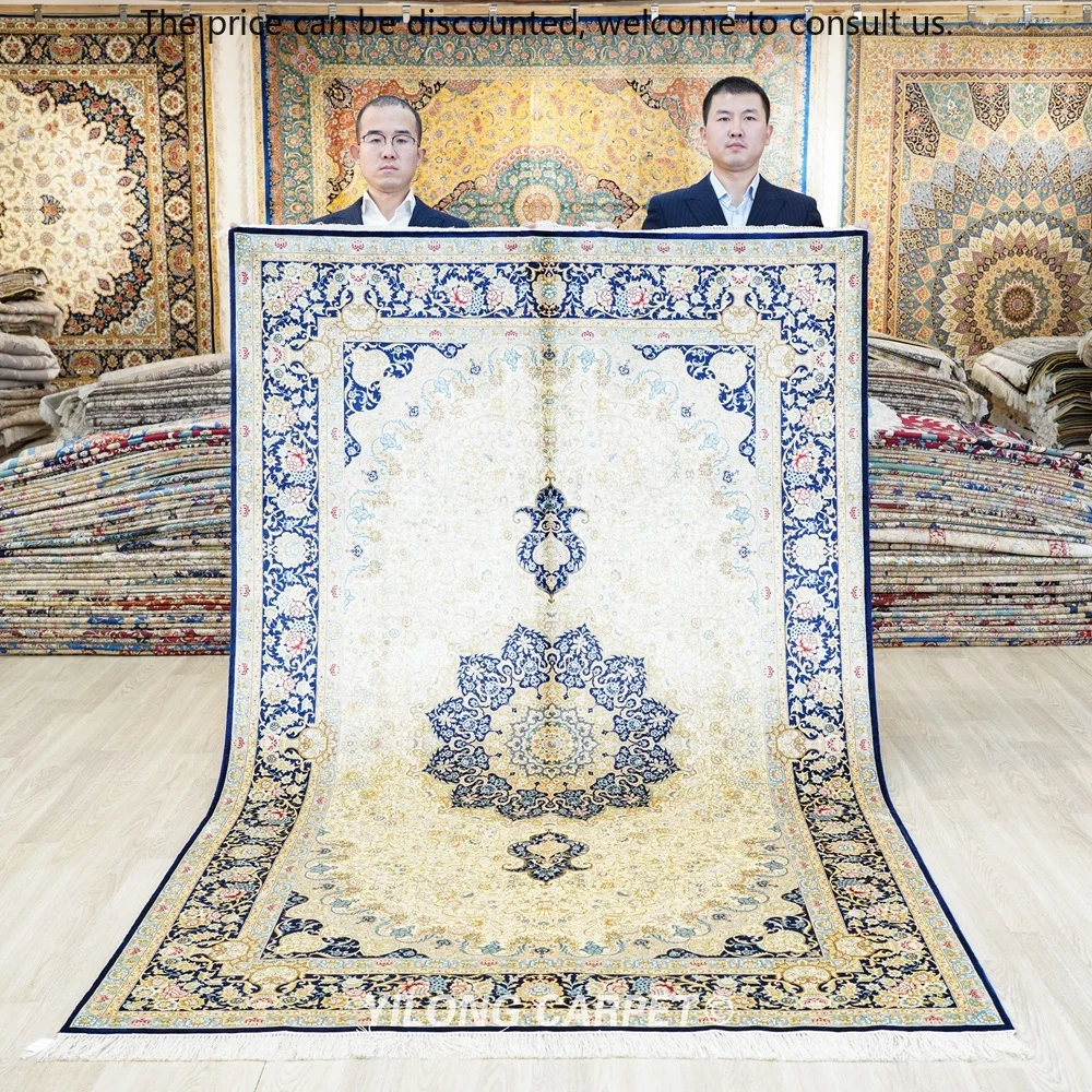 

152x244cm Antique Persian Silk Carpet Handmade Turkish Design Islam Prayer Rug Mats Made In Morocco