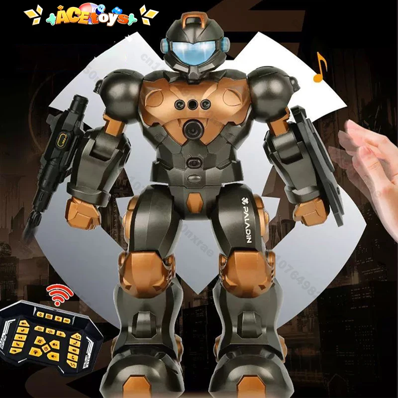 Intelligent RC Robot Toy Programming Voice Controlled Dual Mode Gesture Remote Control LED Dance Robot Toy for Kids Adult Gifts