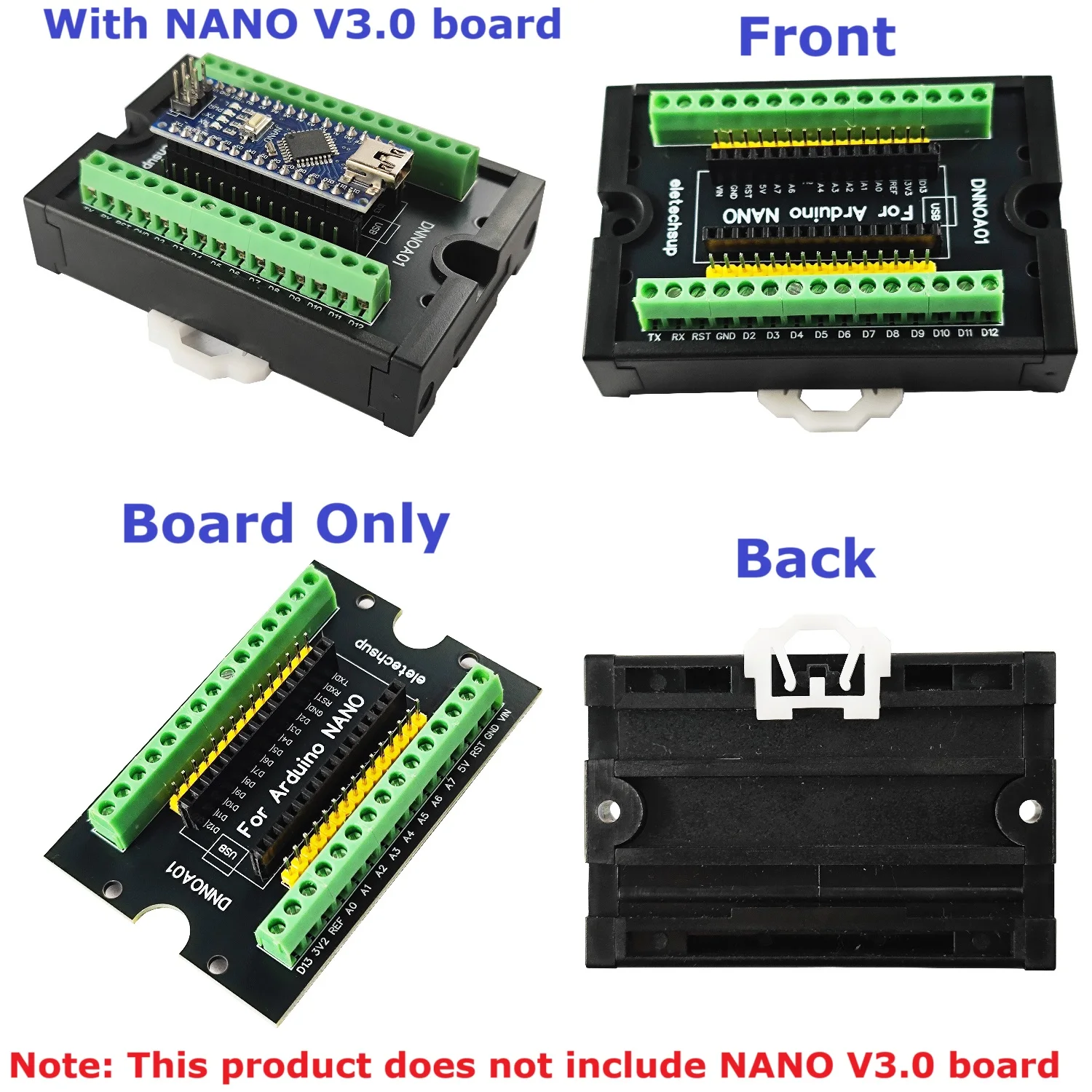 Modulo Chassis IOT Nano 3.0 ATMEGA328P per Arduino Mini con Connessione USB Tipo-C e Micro USB