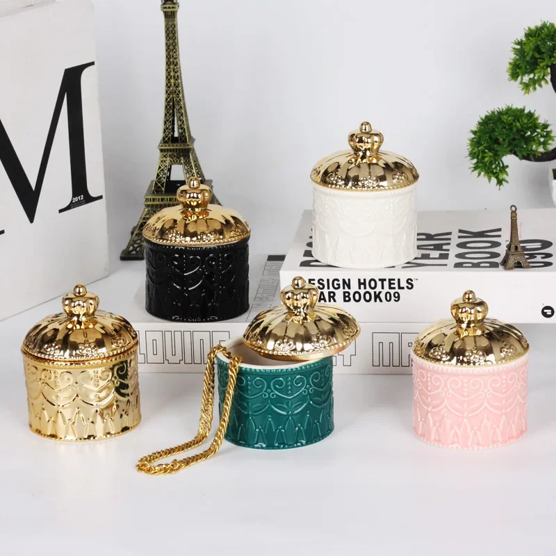 Ceramic Candle Jars with Lid Empty Glass for Candle Wedding Decorations Centerpiece Cheap Candle Container Wholesaler