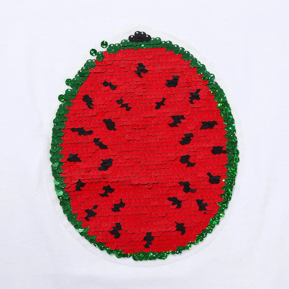 Boys Changeable Reversible Color Cotton Watermelon Sequins T-shirt Short Sleeves Children's Clothing
