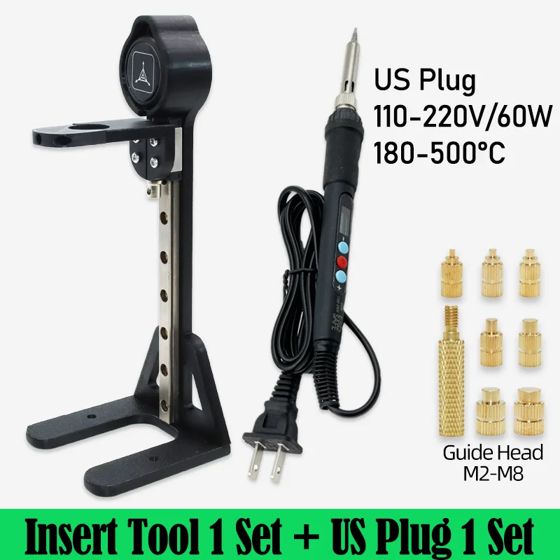 Messing einsatz mutter Press werkzeug Stealth-Presse digitale Temperature in stellung 60w Lötkolbens pitze Wärme spritzguss Kupfer muttern 3d – Detail 11