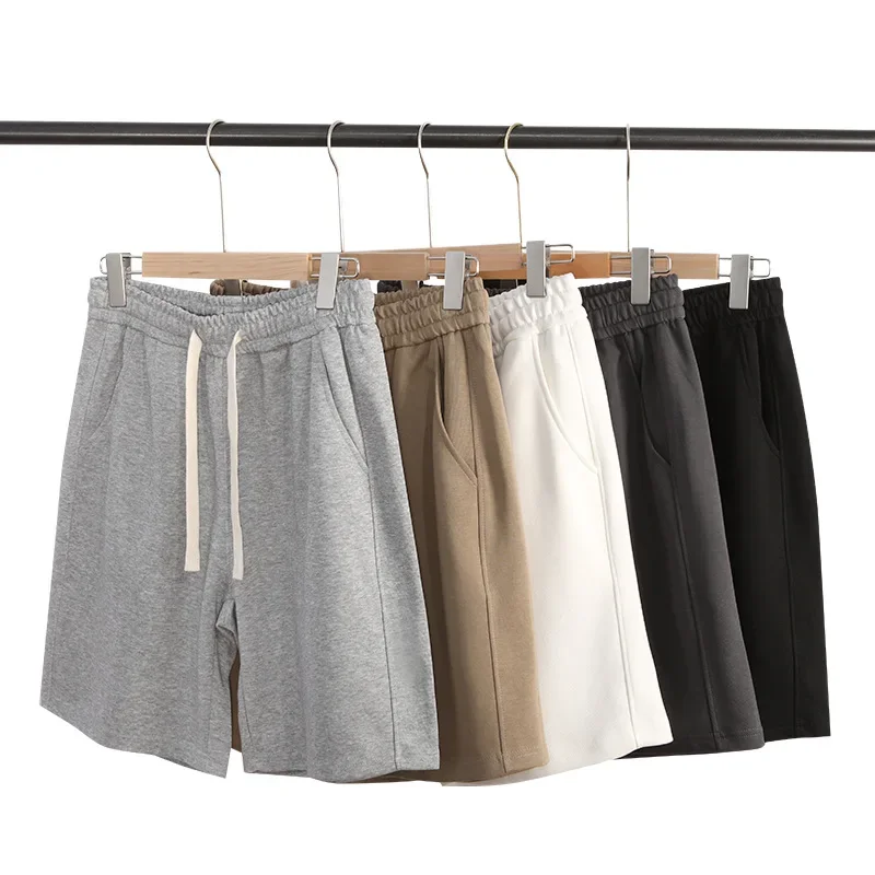 

Men's Cotton Summer Shorts Sports 5-point Pants Loose Knee-Length Straight Streetwear Shorts Solid Comfortable Home Beach Pants