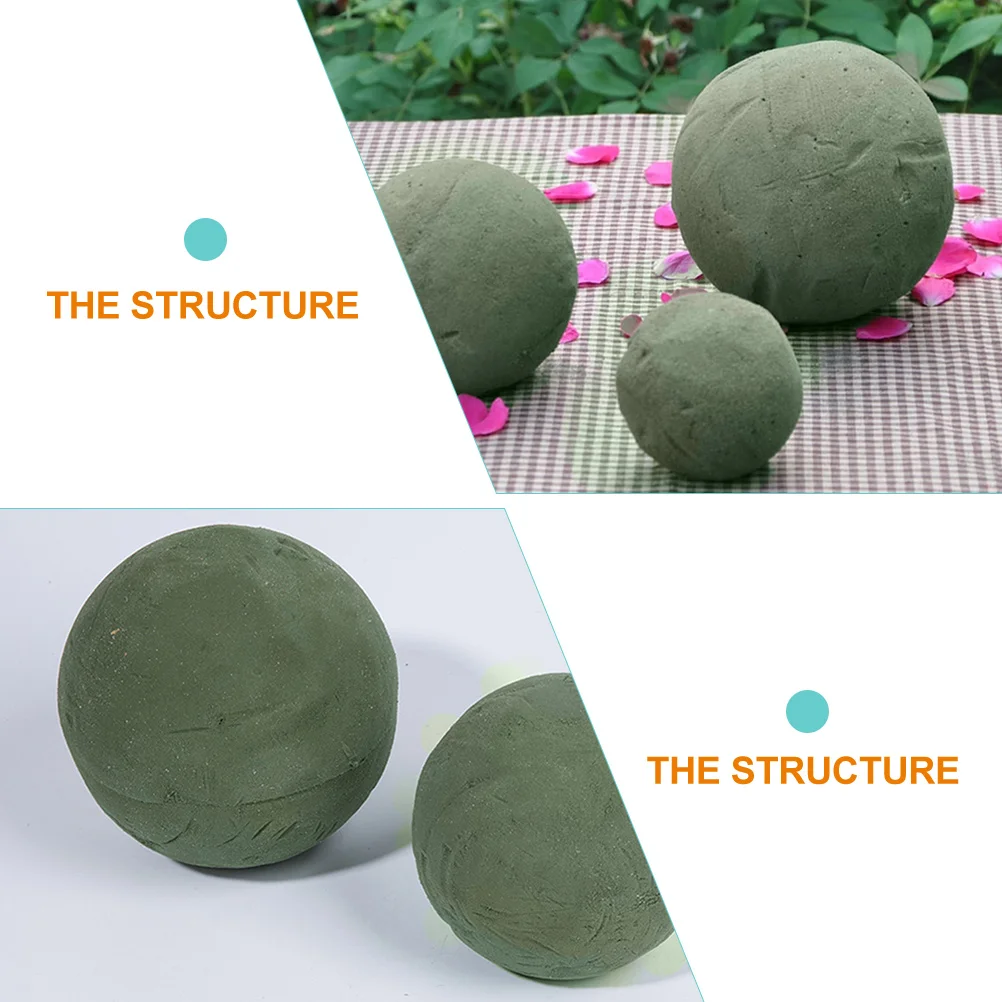 

3Pcs Simple Design Flower Mud Spherical Floral Accessory Wedding Decoration Strong Water Absorption Foams