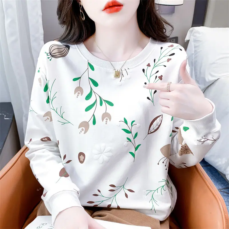 

Printed Round Neck Sportswear For Women In Autumn 2024, New Design Sense, Versatile Long Sleeved Top