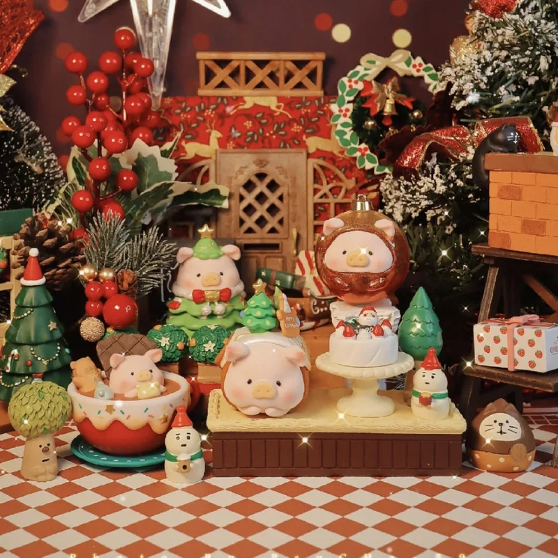 

Новинка в наличии Lulu Pig Christmas Town слепая коробка Kawaii фигурка милое украшение для рабочего стола детские подарки-сюрпризы на день рождения