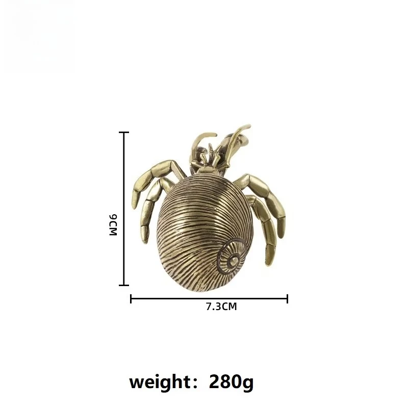 Retro Hermit Crab Figurines BIG Solid Brass Sea Animal Statue Tea Pet Desk Ornament  Decorations Accessories Crafts