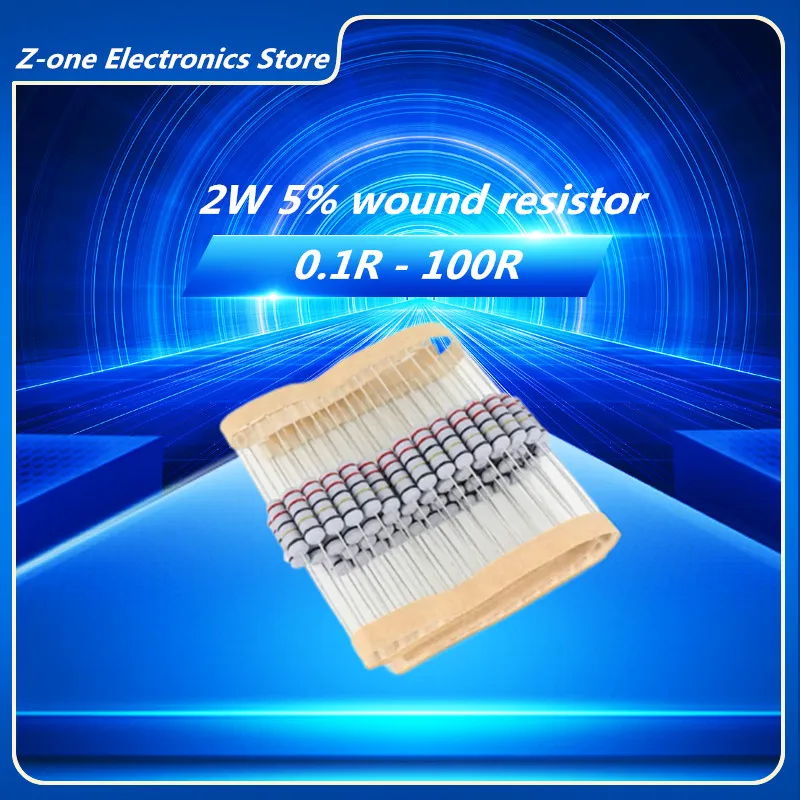 

20pcs 2W 5% Wire Wound Resistor Fuse Winding Resistance 0.1R 0.05 0.1 0.22 0.33 0.47 0.5 1 2.2 3 4.7 5.1 6.8 10 22 47 51 100 ohm