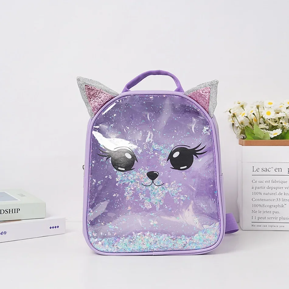 Toddler Kids Mini PVC Unicorn Backpack Purse Cartoon Girls Cute Cat School Bags for Girls Schoolbags Baby Backpack Travel Bag