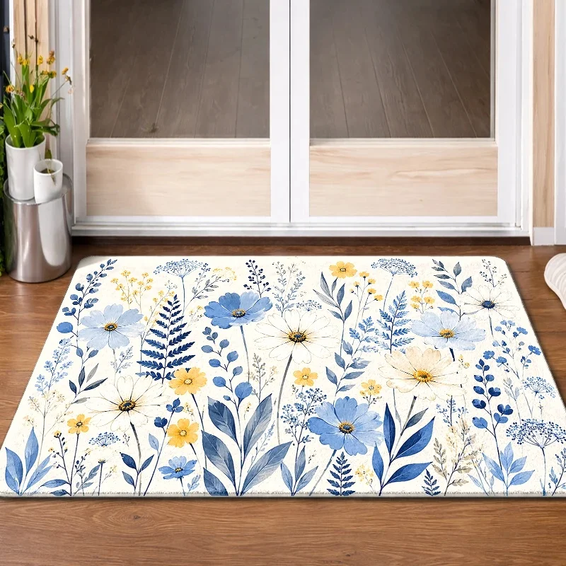 Cute Penguin Seal Winter Theme Floor Mat Adorable Arctic Animal Rug For Doorway Indoor Decor