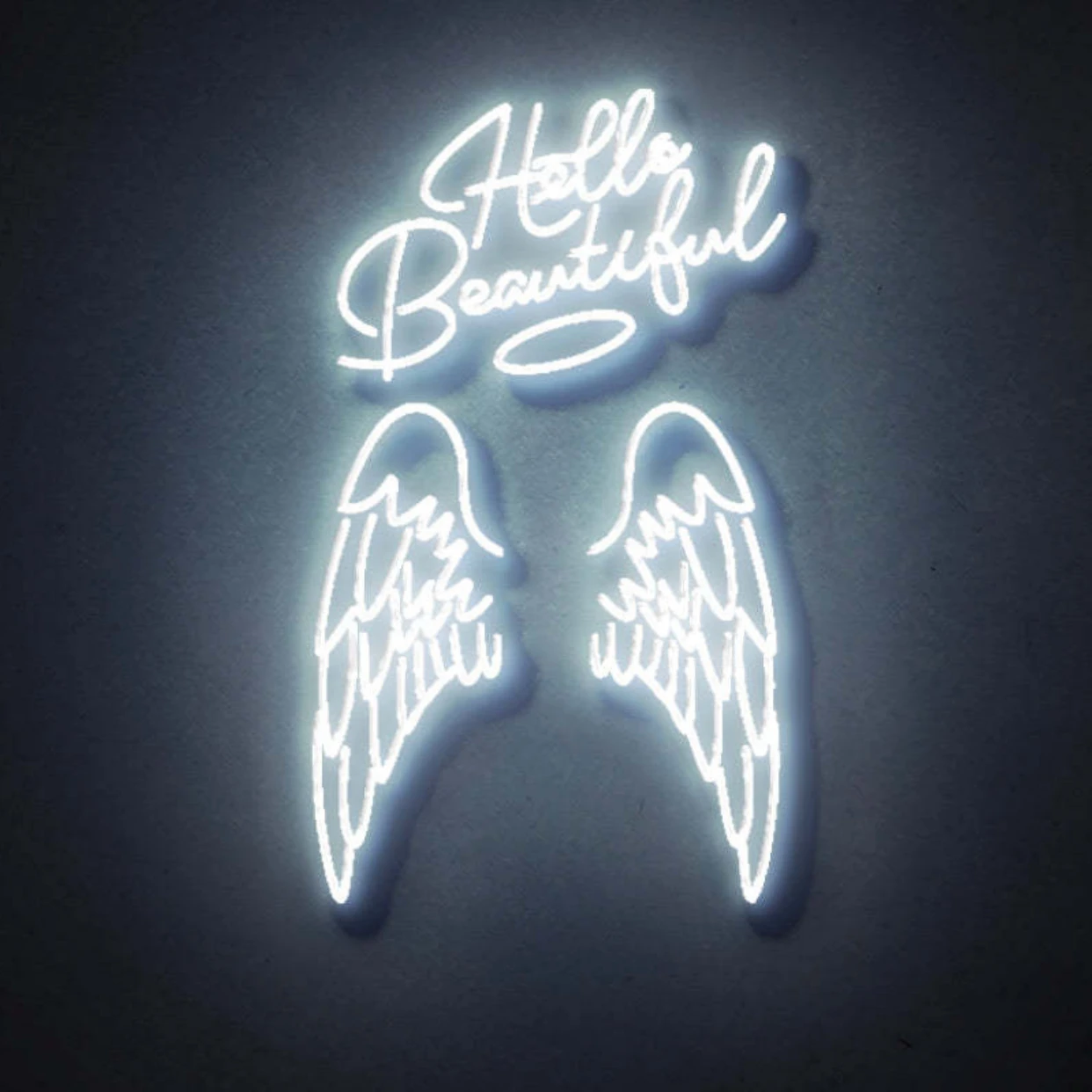 OHANEE Dropshipping Custom Popular Big Angel Wings Neon Led Light Hello Beautiful Neon Sign For Party Event Decoration