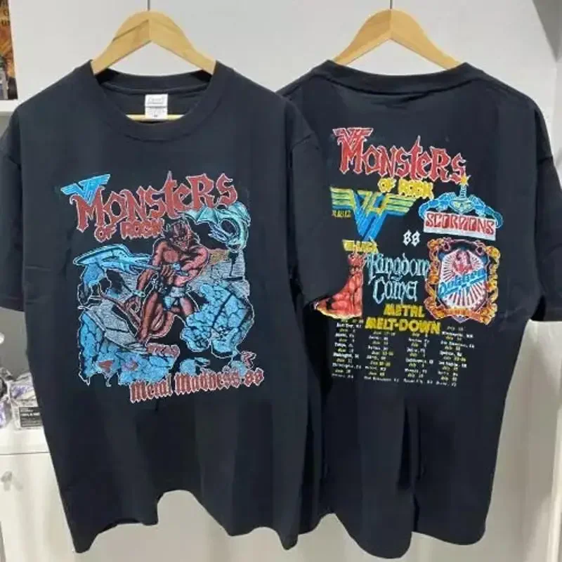 1988 Monsters Of Rock Хлопковая черная футболка S 5XL