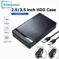 Caja HDD de 3,5 pulgadas, adaptador SATA a USB 3,0, carcasa de disco duro externo para disco SSD de 2,5 "", 3,5"", 450 Mb/s, funda HDD de 10TB para PC y portátil