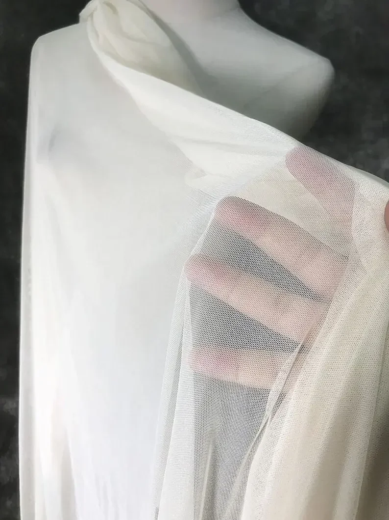 8 colors Nude stretch tulle fabric spandex elastane   mesh tulle for Bridal Latin Dance costume Gymnastic 1 meter