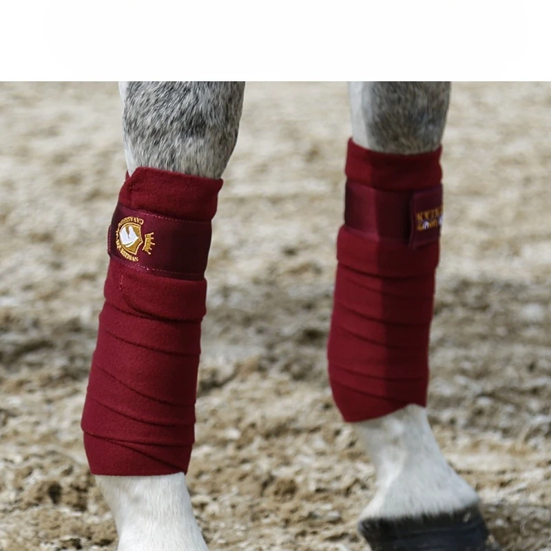 

Cavassion Embroidered Horse Leggings Bandages, Equestrian Competition Training Horse Foot Bag
