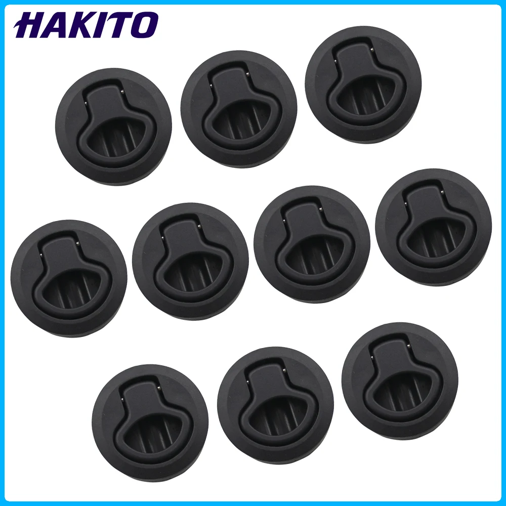 

10Pcs 2.4” Round Flush Pull Slam Latch for RV Boat Marine Deck Hatches Lift Pull Handle Non Key Marine Deck Locker