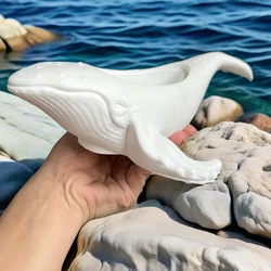 Big Whale Candle Holder Mold Succulent Flower Pot Concrete Mold Magic Whale Storage Box Silicone For Epoxy Resin