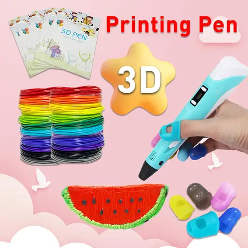 Imagen 2 del producto Bolígrafo de impresión 3D, filamento PLA de 100m, lápiz de colores de dibujo 3D con bolsa de almacenamiento para niños, arte DIY, regalo de cumpleaños y Navidad