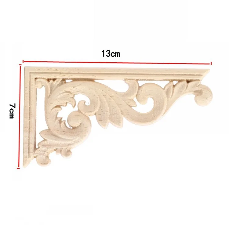 4-Pack Wood Carved Appliques Onlay Decal for Furniture, 6x6cm/2.36