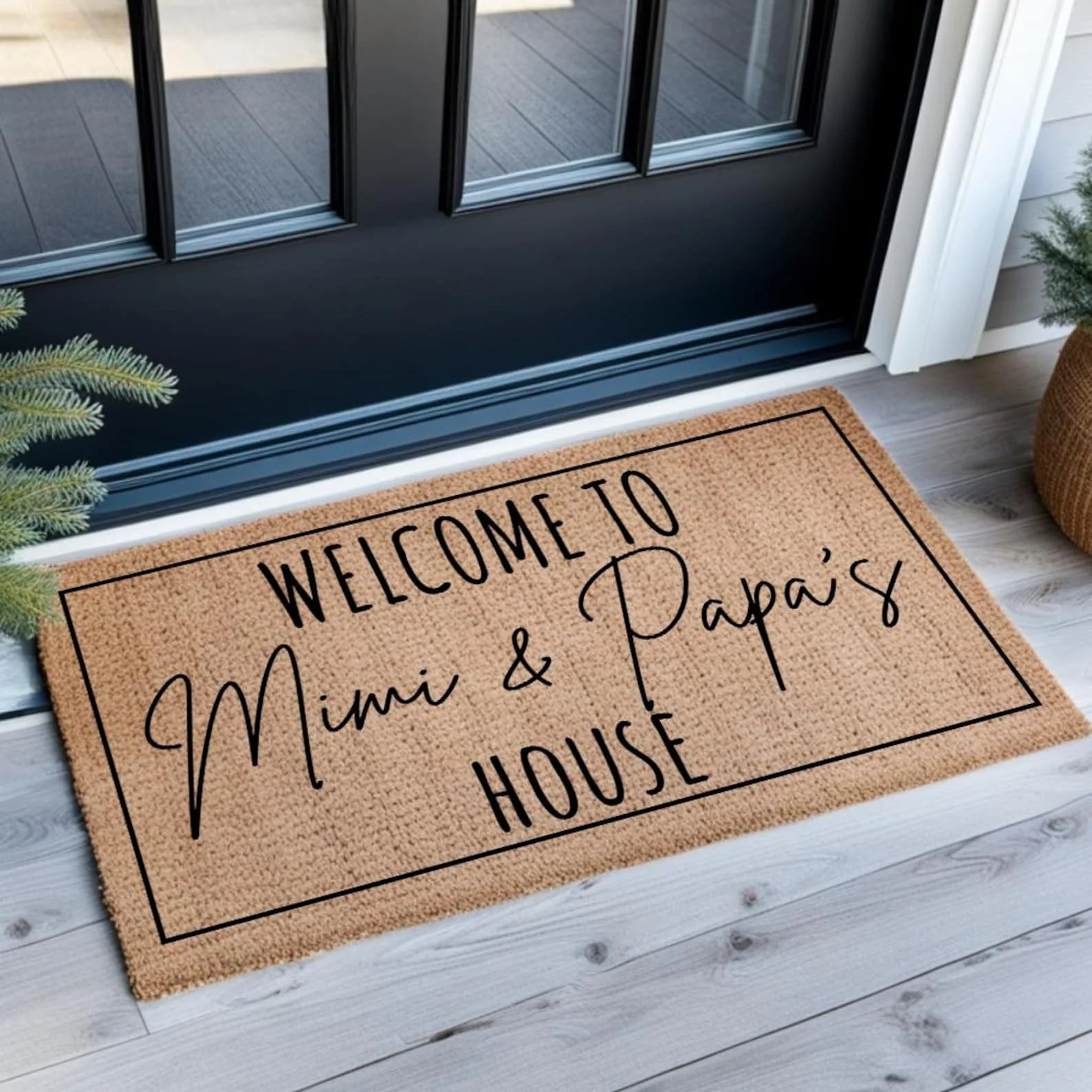 

Welcome To Mimi And Papa’s House Doormat Personalized Grandparents Door Mat Custom Family Name Welcome Rug Housewaring Gift