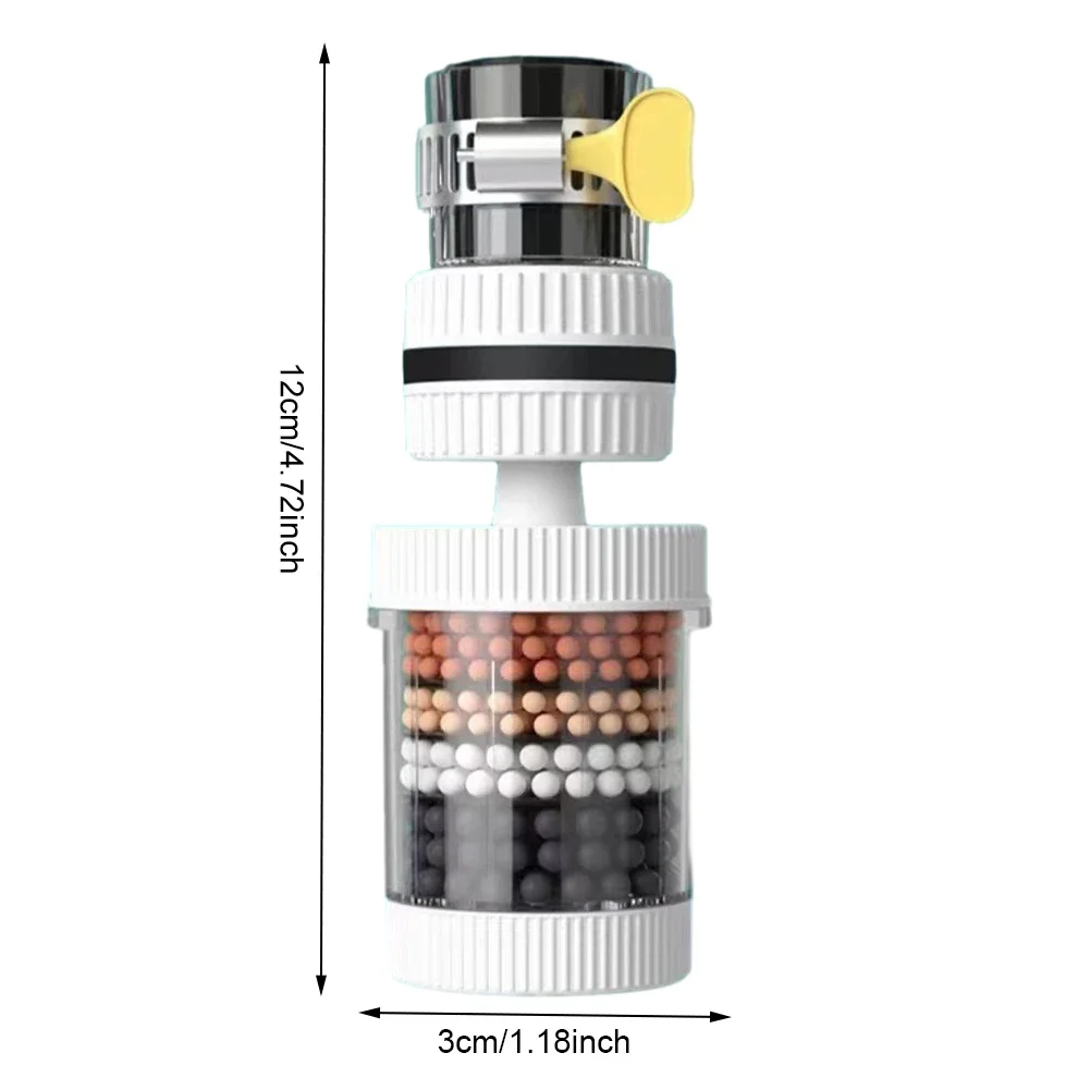 가정용 주방 욕실용 범용 수도꼭지 필터, 물 필터 정수기, 360 도 회전, 물 절약 버블러, 6 층