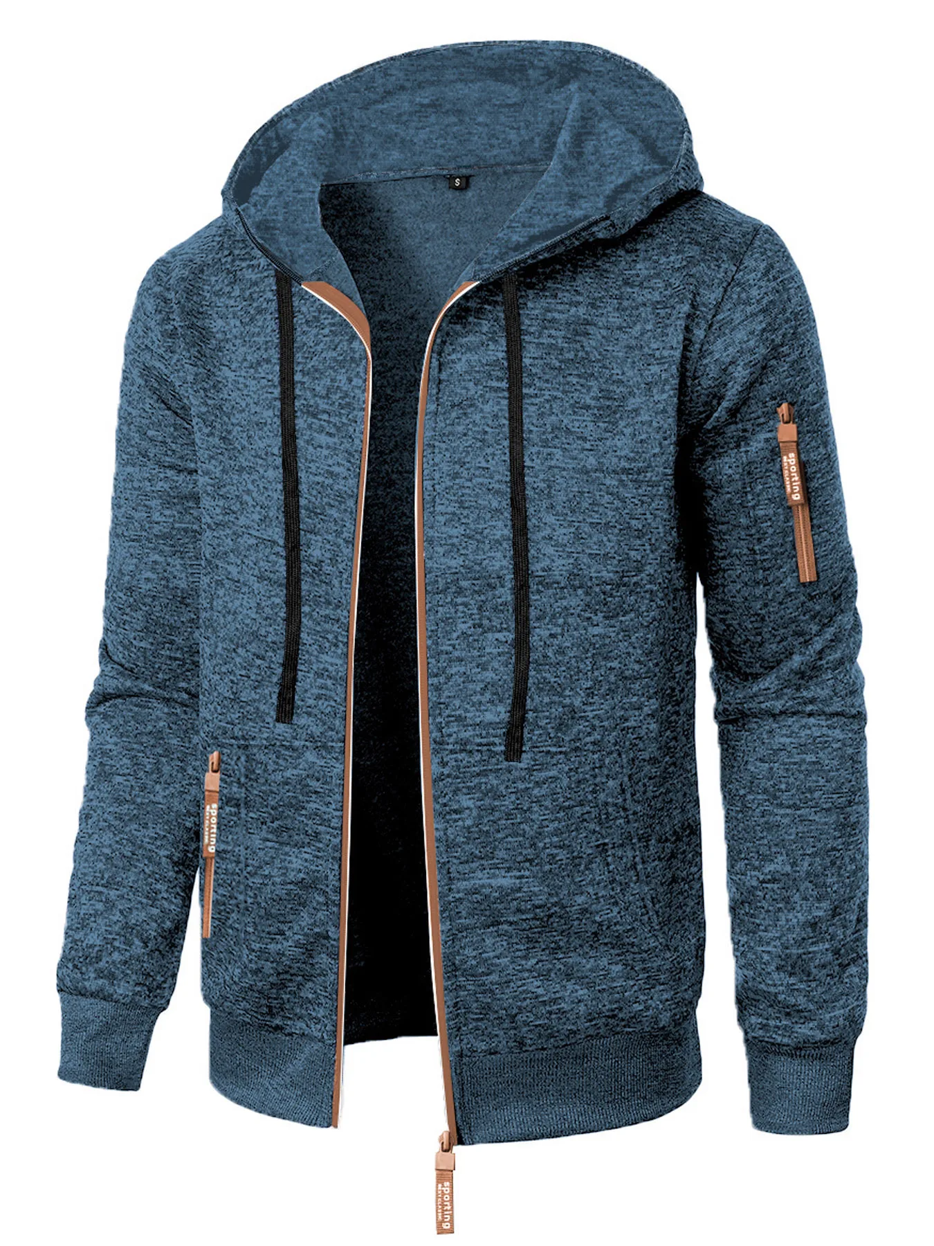 Men's Hoodies Autumn Winter Solid Zip Up Hoodie Men Sweatshirts Cardigans Long Sleeve Hooded Sweatshirt Men Hoody Outerwear