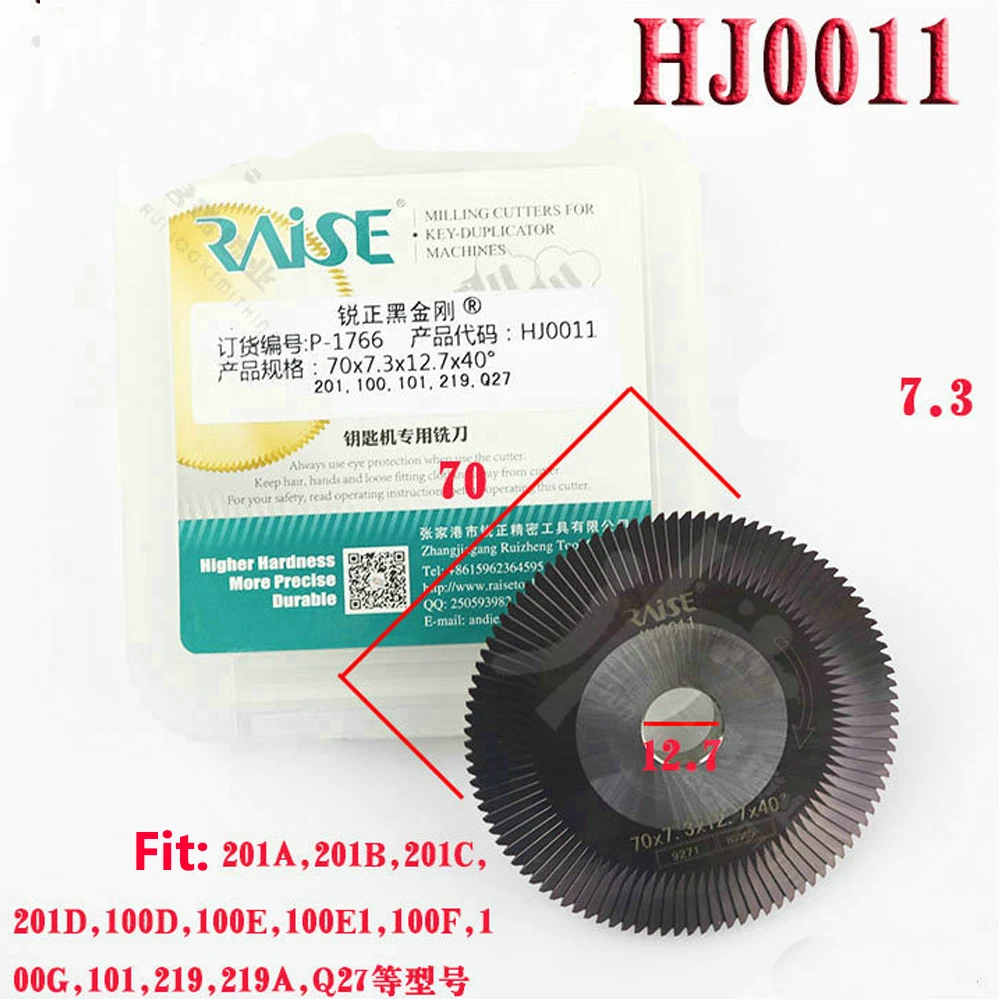Podnieś 70x7,3x12,7mm frez HJ0011 węglika do maszyny do cięcia kluczy Wenxing 100D, 100E, 100E1, 100F, 100G, 101201C, 201D