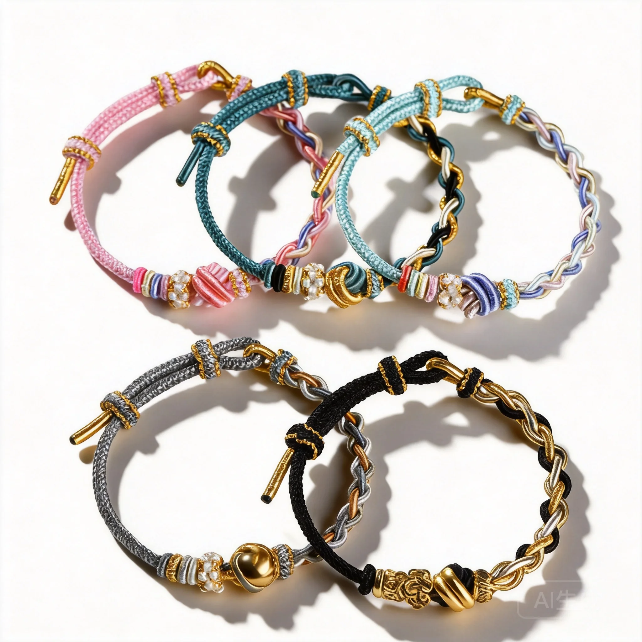Chinese Style Lucky Dimple Knot Handmade Braided Bracelet Adjustable Diy Beadable Blessing Good Luck Jewelry For Women Men Multi
