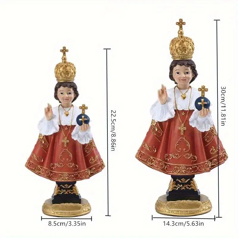 22.5cm 30cm Prague Holy Infant Resin Statue Catholic Religious Home Decoration Figurine Art Church Icon