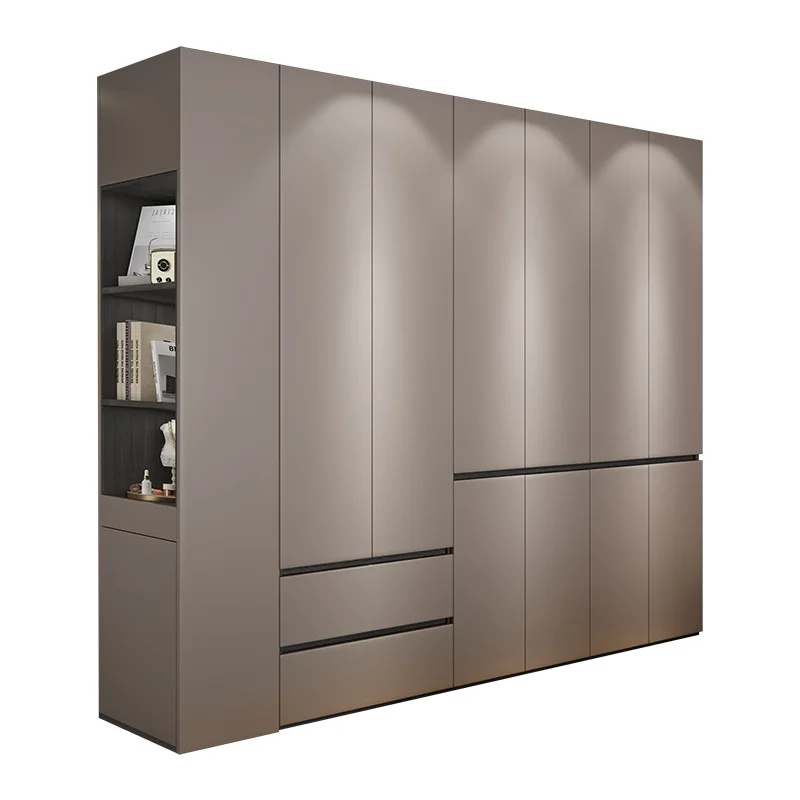 Advanced high-end  wardrobe, modern and simple master bedroom home, solid wood Ousong cabinet, light luxury finished segmented