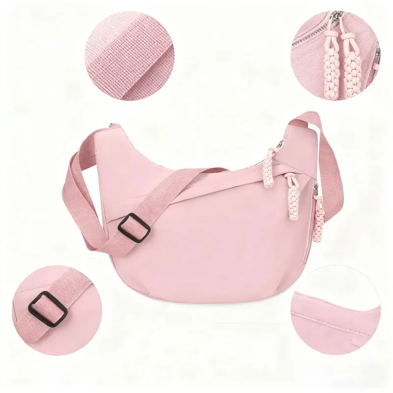 

Нейлоновая сумка-хобо через плечо — легкая, вместительная, универсальная сумка для повседневных поездок и занятий спортом