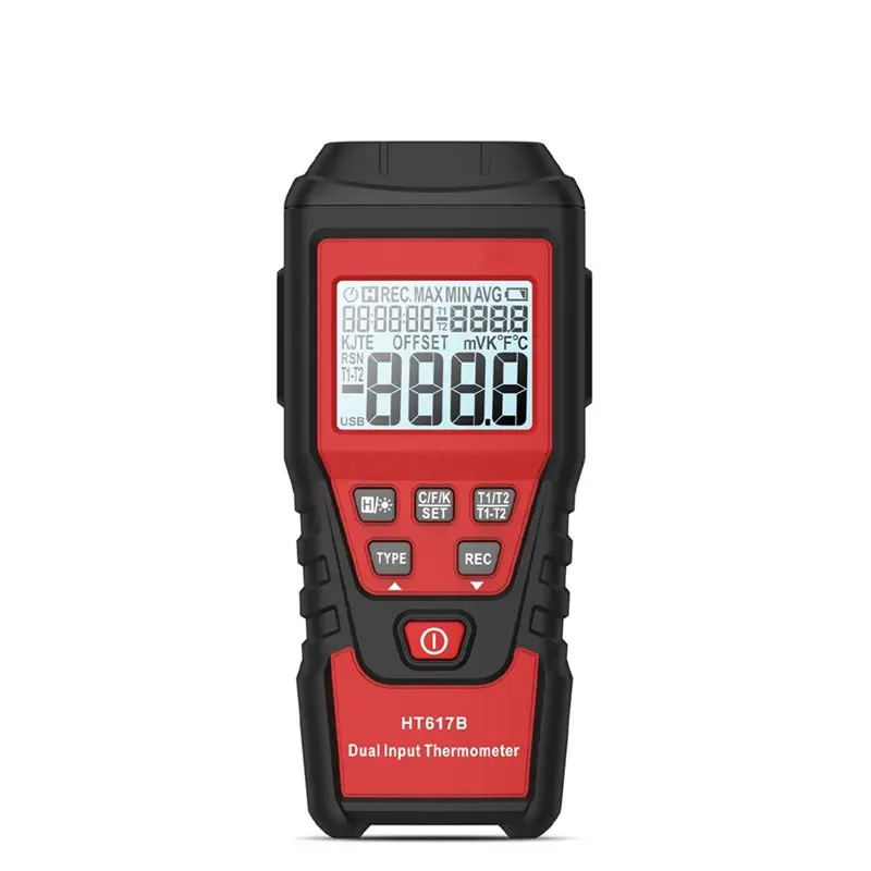 N35R-HT617B 2-CH Digital Thermometer Portable For Liquid Temperature Measurement-200 To 1372℃