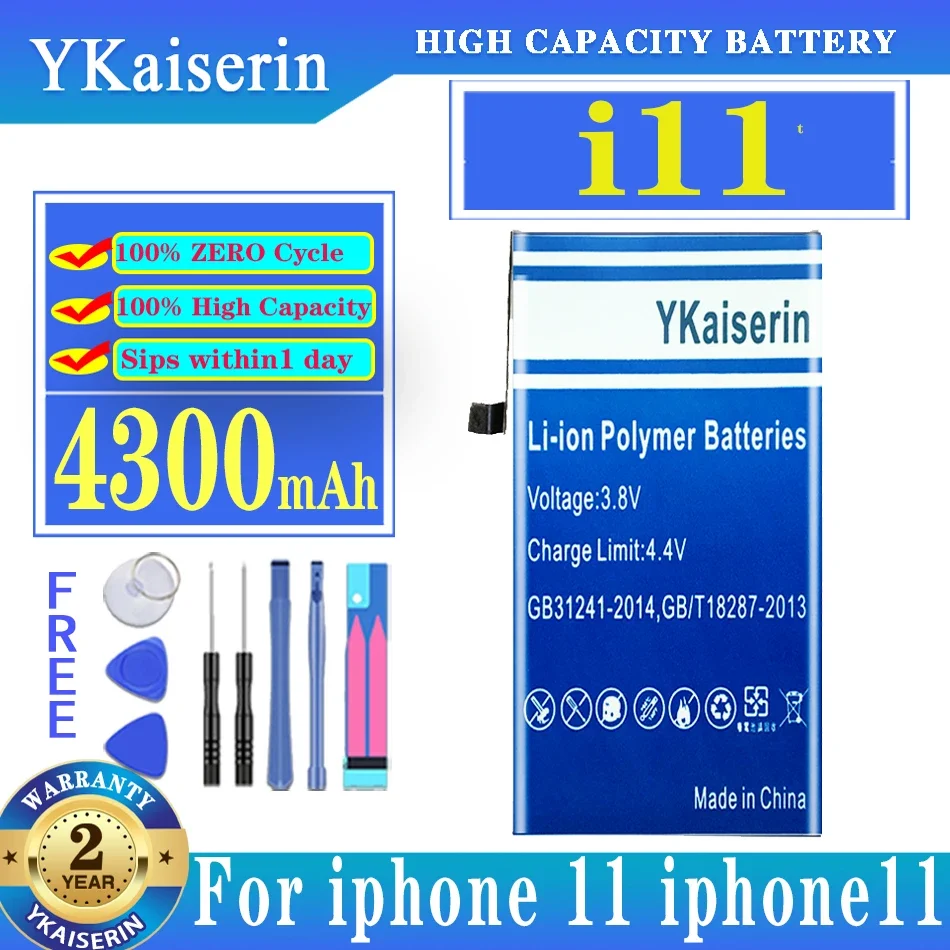 YKaiserin High Quality Battery For Apple iPhone 5S 5C 6 6S 7 8 plus 11 Pro XS max SE XR X 6G Capacity Bateria Free Tools