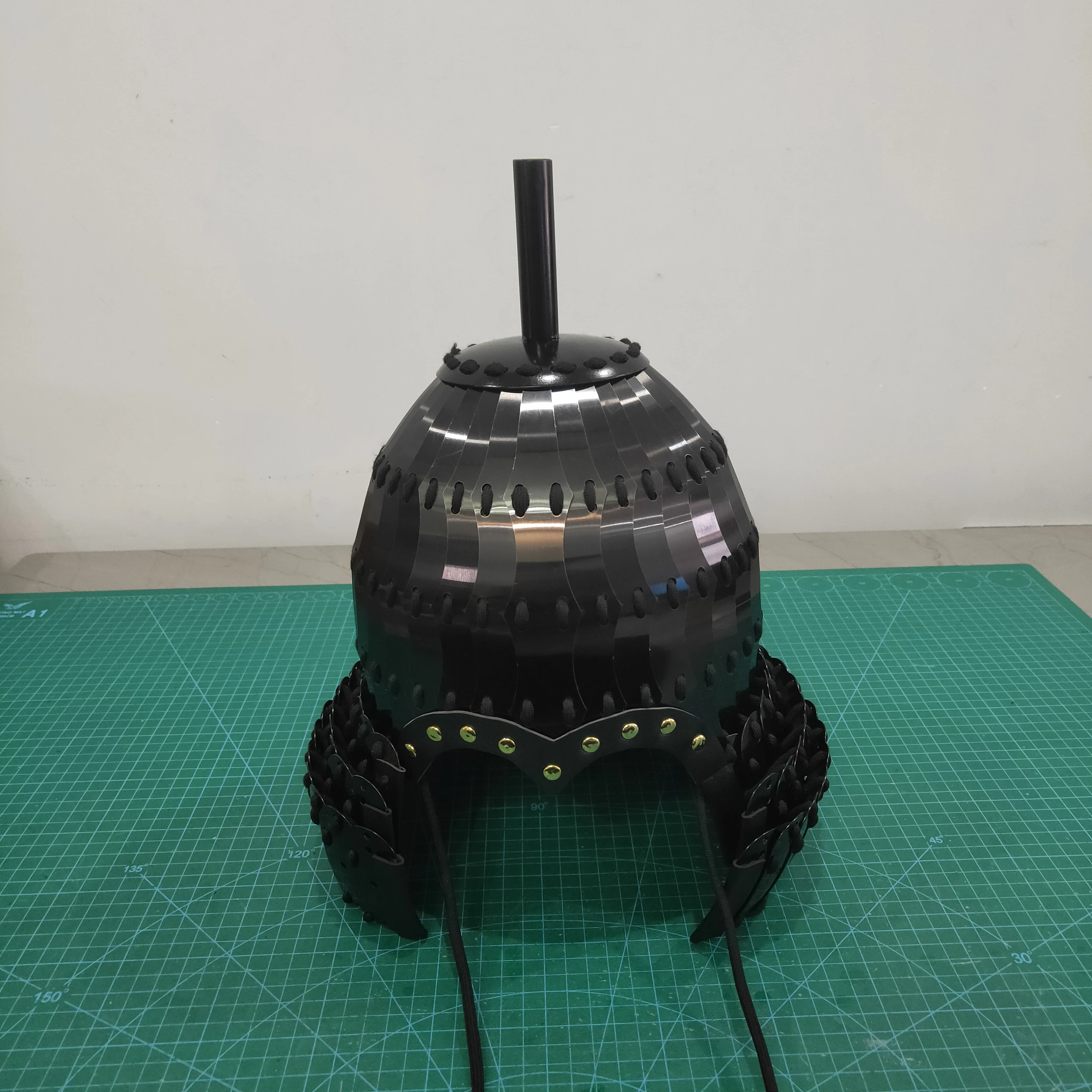 

Chinese Ancient Tang Helmet Armor Stainless Steel Black