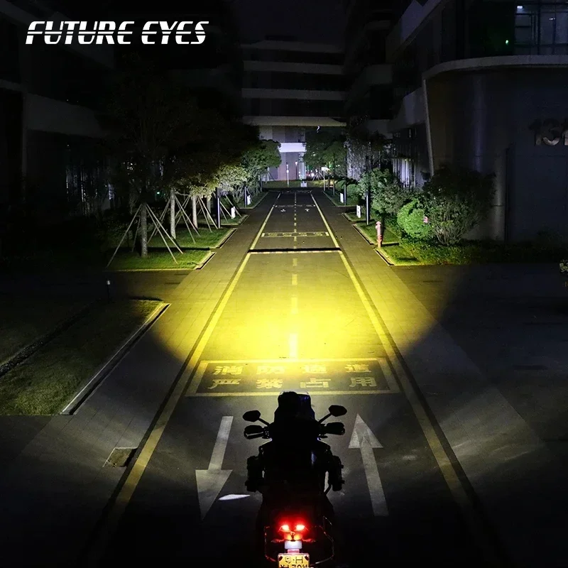 FUTURE EYES X100 ADV Motorcycle Auxiliary Spotlight 180W Fog LED Through Running Lights with Fill Lights Wired Backlight Switch