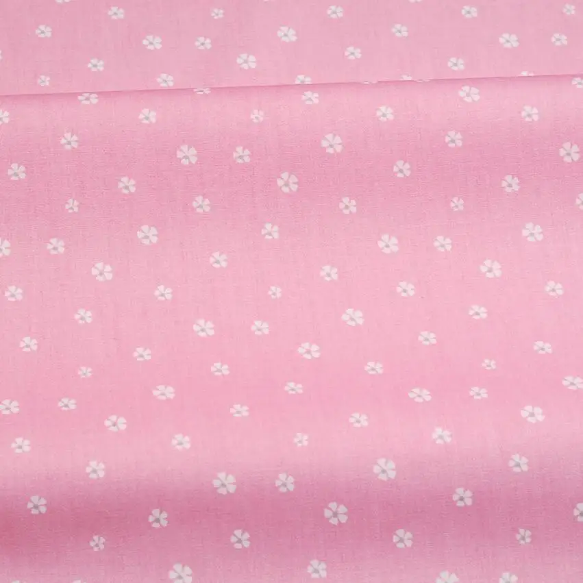 Pink Flower Stripe Bows Cotton Twill Fabric DIY Sewing For Baby&Child Patchwork Quilting Handmade Textile Bedding Blanket Sheets