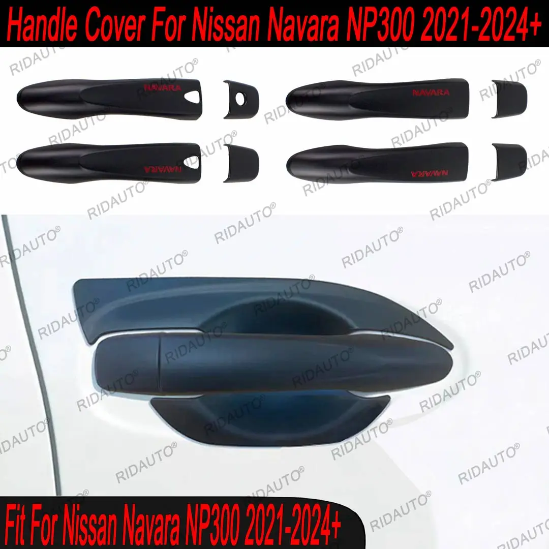

Matte Black Exterior Car Door Handle Trims Protection Protector Cover For NISSAN NAVARA 2021 2022 2023 2024 2025 Accessories