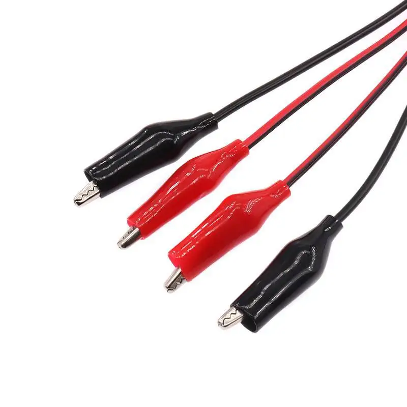 1~10 Stück Doppel-Krokodilklemme zu Rotem und Schwarzem Bananenstecker Verbindungs-Testkabel Stromkabel 1M – Detail 2