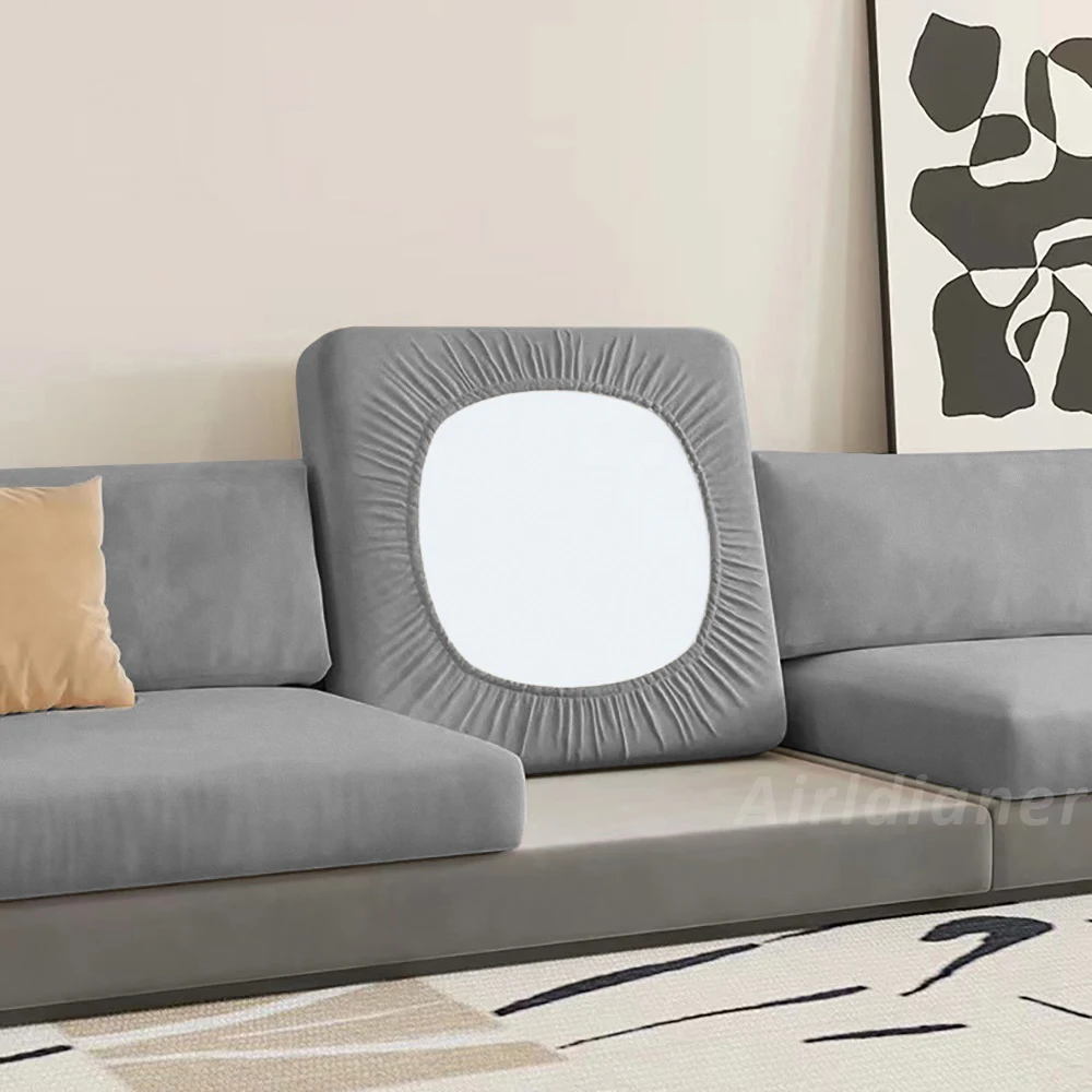 Soft Velvet Sofa Cover Pure Seat Couch Covers Stretch Fabric Sofa Cushion Slipcover Spandex Warm Living Room Chaise Lounge