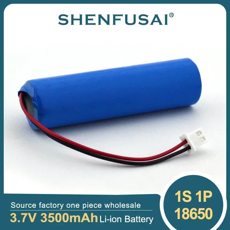 New 3.7V 3500mAh 18650 1S1P rechargeable lithium battery with PH2.0-2P PCB for fishing LEDLight Bluetooth speaker