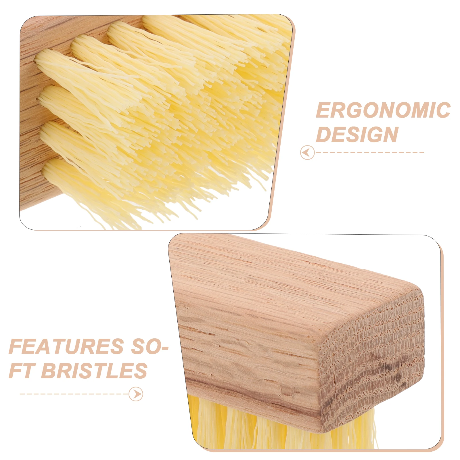 

3Pcs Wooden Handle Shoe Scrub Brush Lightweight Portable Soft Bristles Small Shoe Cleaning Brush for Sports