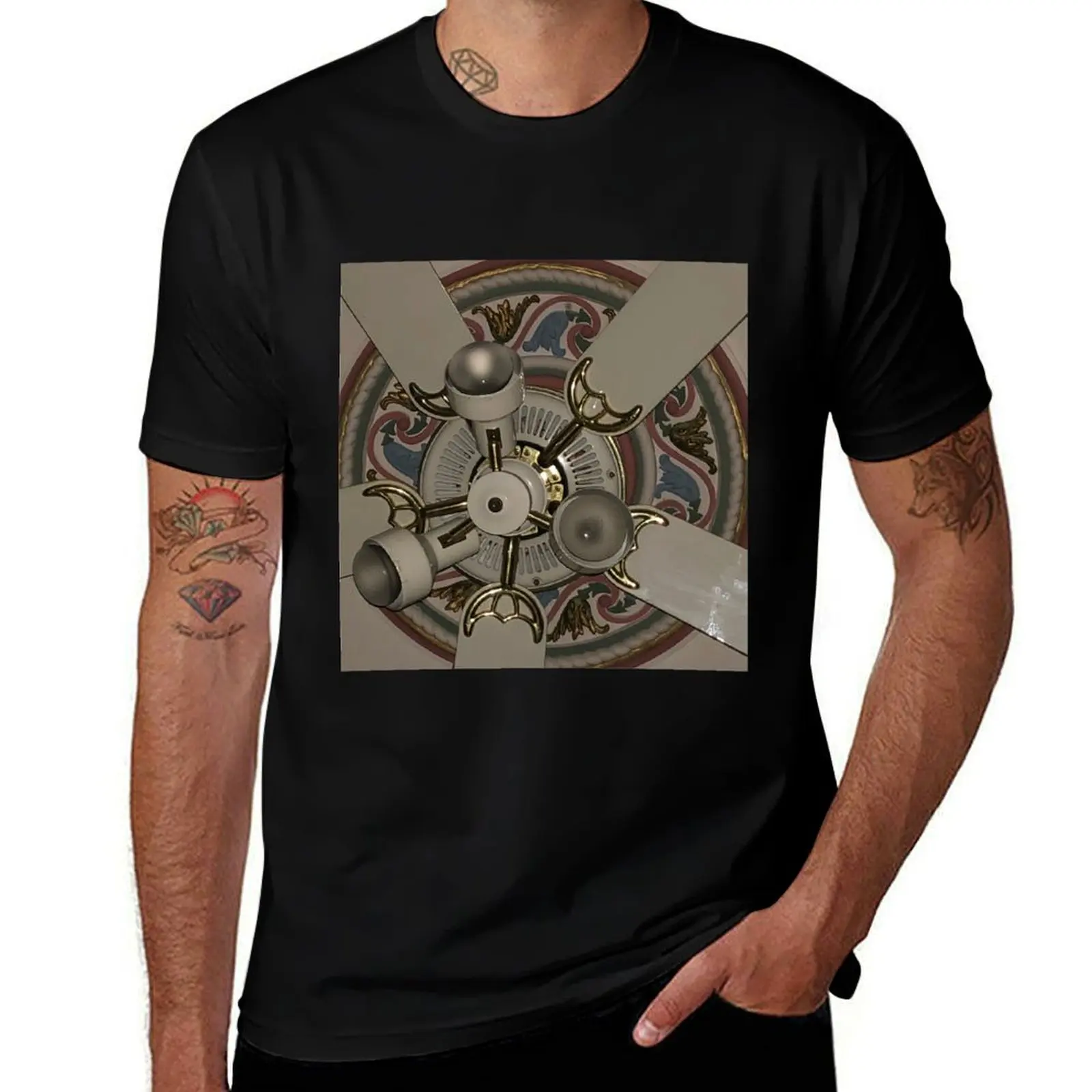 

hey man Im a really big fan. aesthetic old ceiling fan T-Shirt t shirt man luxury anime t shirts oversize T-Shirt
