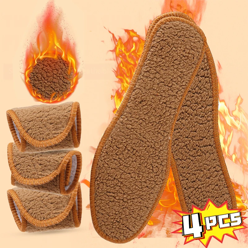 Alpaca Suede Deodorization Warmth Preservation Plush Thickened Insoles Super Soft Lightweight Breathable Comfort Furry Insoles