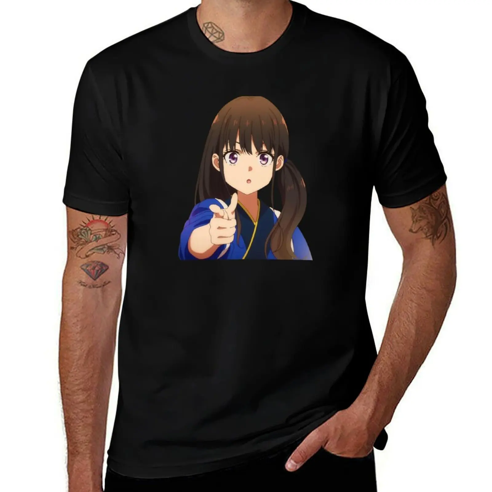 Cute Takina Inoue fuuny design T-Shirt Work Short Sleeve Cotton Top T-Shirt