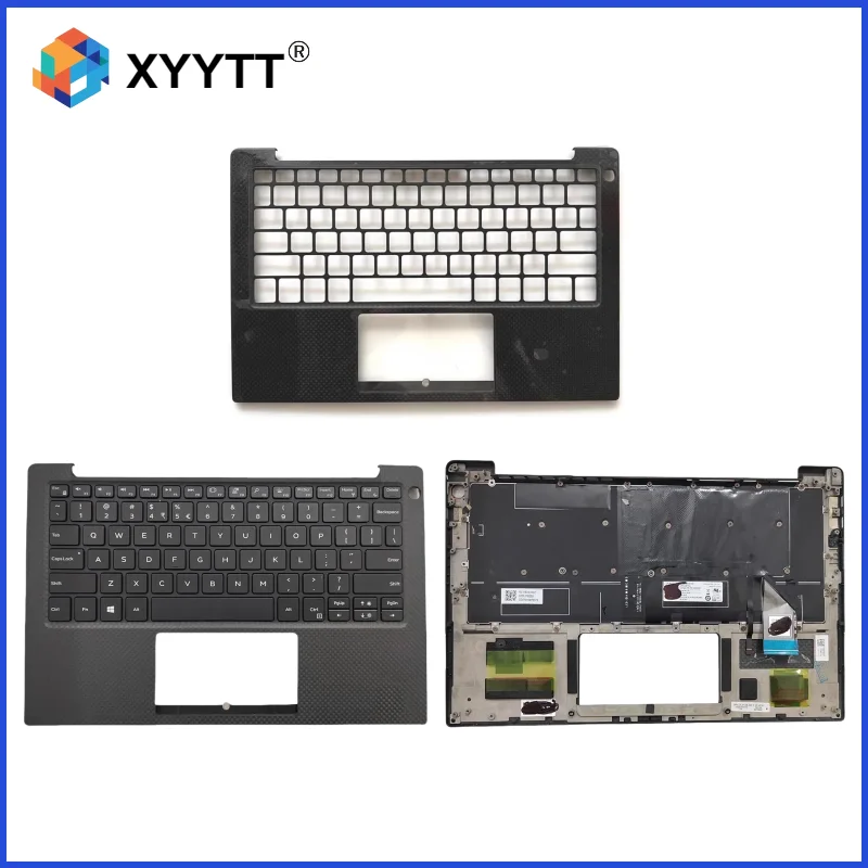 

Replace New Cover For XPS 13 9370 9380 7390 9305 Laptop Upper Case Palmrest Cover C Shell Backlight Keyboard 0KPRW0