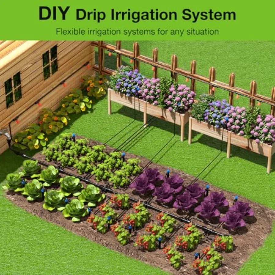 MIXC เรือนกระจก Micro หยดชลประทานชุดอัตโนมัติระบบชลประทาน Patio Misting พืชรดน้ําระบบ 1 4 นิ้ว 1 2 inc