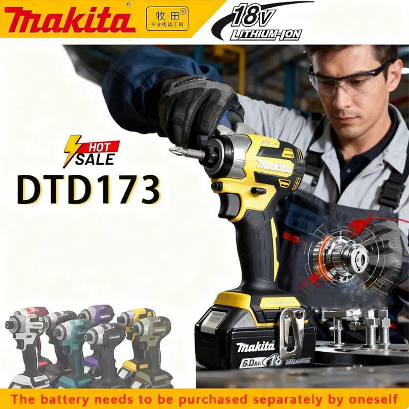 

Makita DTD173 18V Cordless Brushless Impact Driver - Electric Drill Screwdriver for Wood And Bolts (Bare Machine)