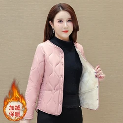 Fall/winter Women's Down Cotton-padded Coat  Liner Padded 2024 New Female Cotton-padded Velvet Jacket Slim Short Warm Overcoat